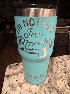 Hand Crafted Turquoise "I'm a Classic" Stainless Tumbler